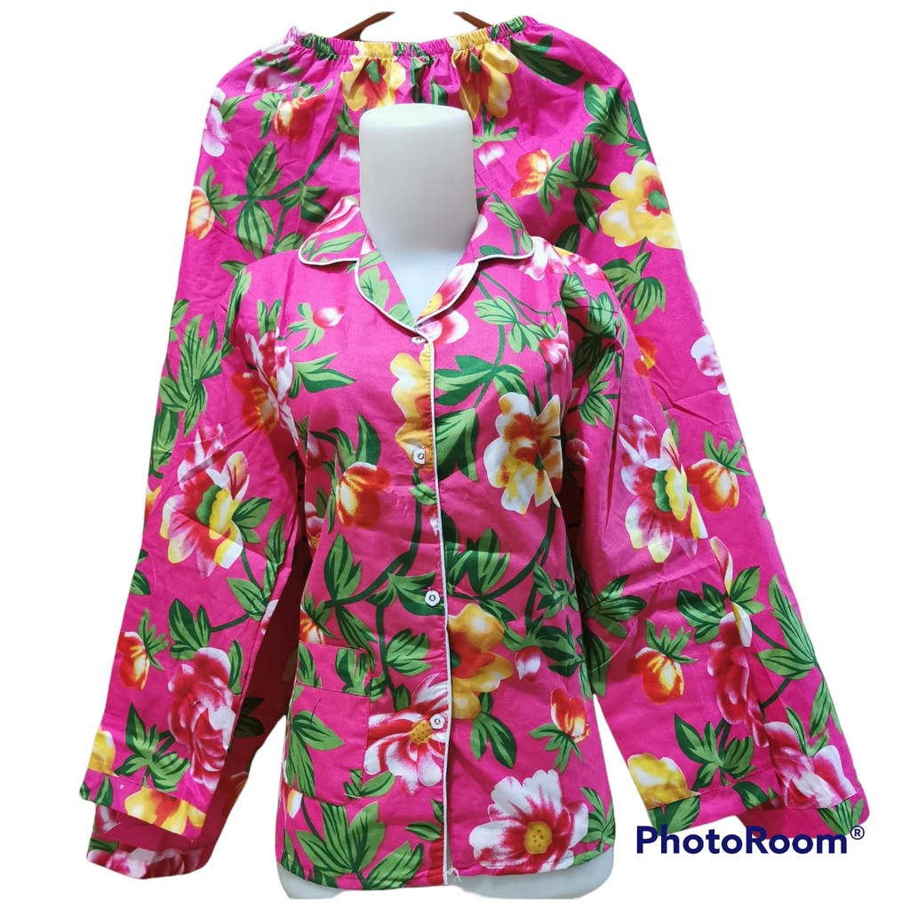 LFF - Piyama PP Dewasa Baju Tidur motif Kartun Fit to XL-bunga fanta