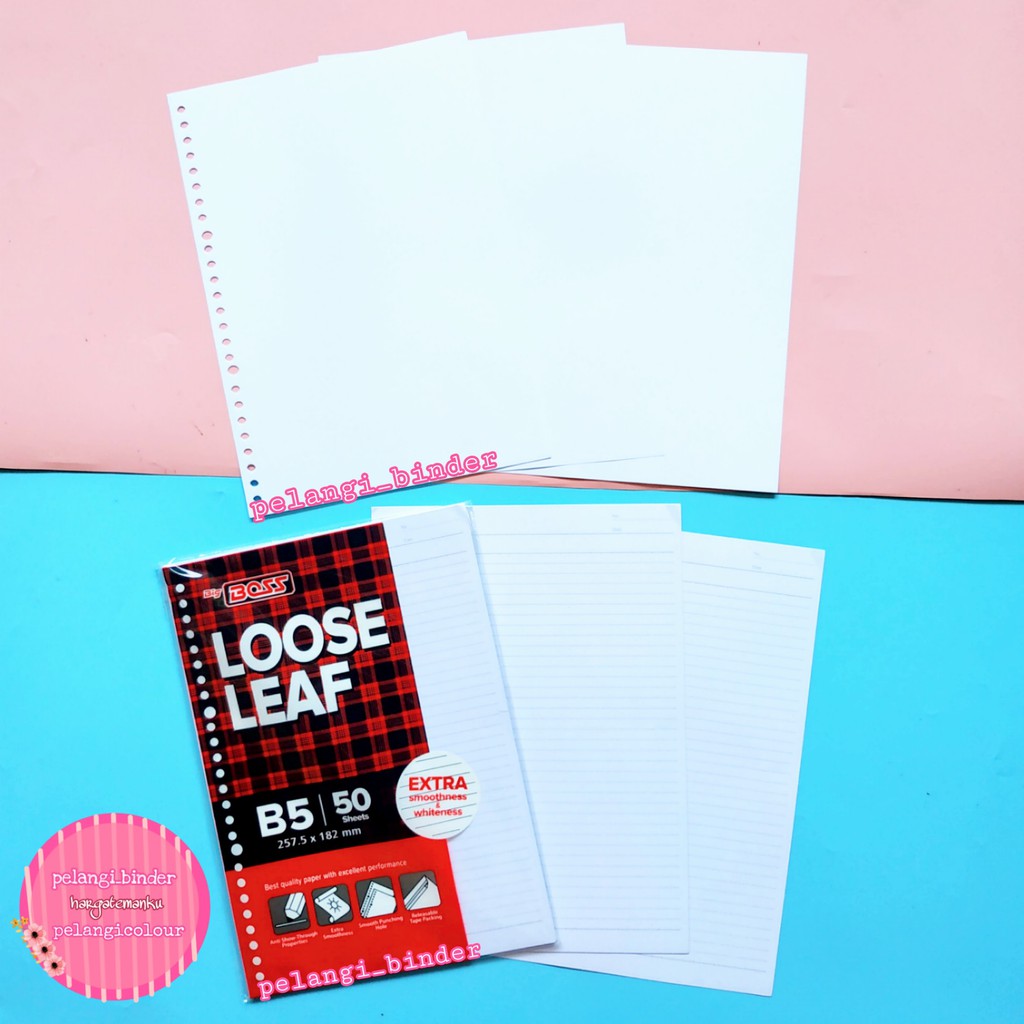 

[B5] Isi binder loose leaf garis / polos putih / grid / dotted B5