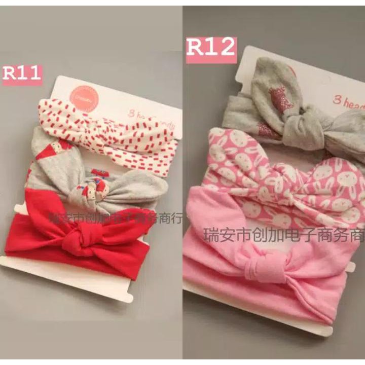 Bando anak perempuan lucu per set beli 3 harga grosir murah motif cantik