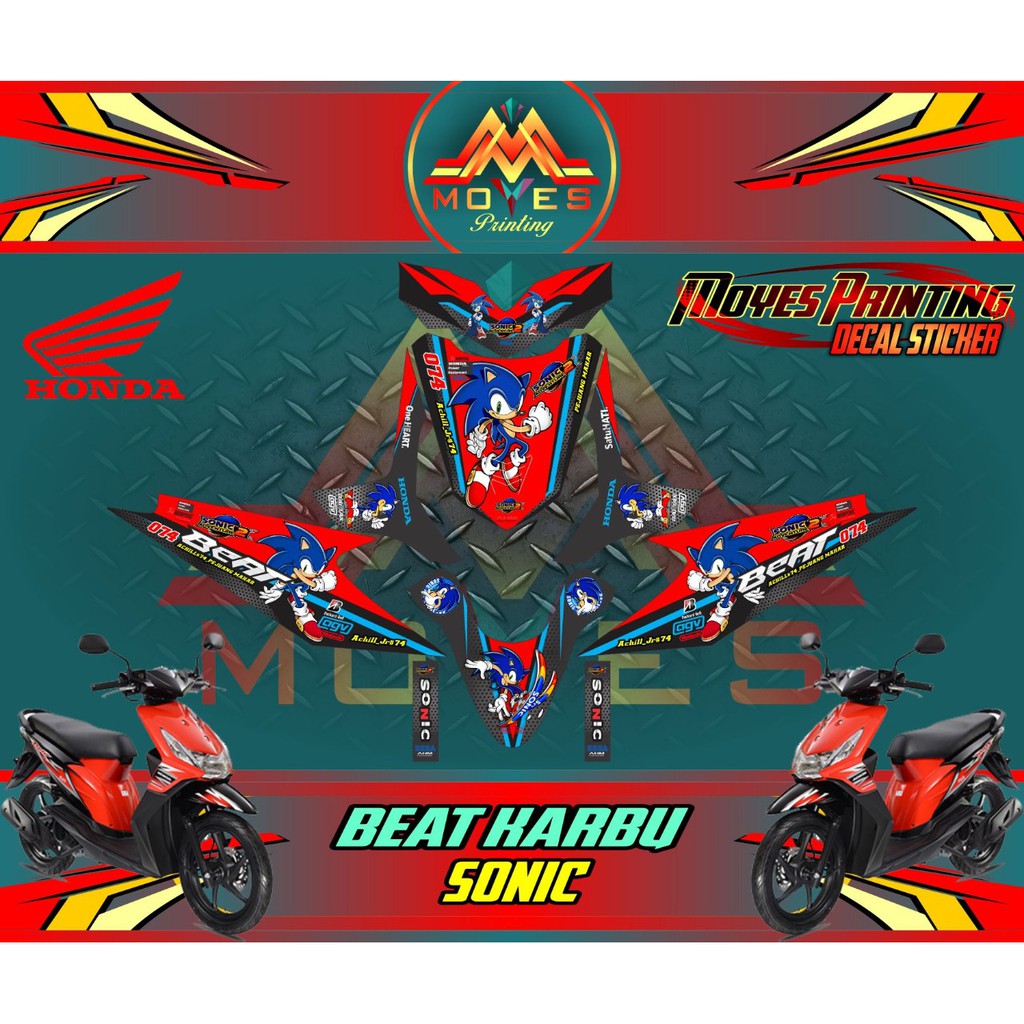 Sticker Motor Gambar Kartun Decal Motor Beat Karbu Sticker Motor Beat Shopee Indonesia