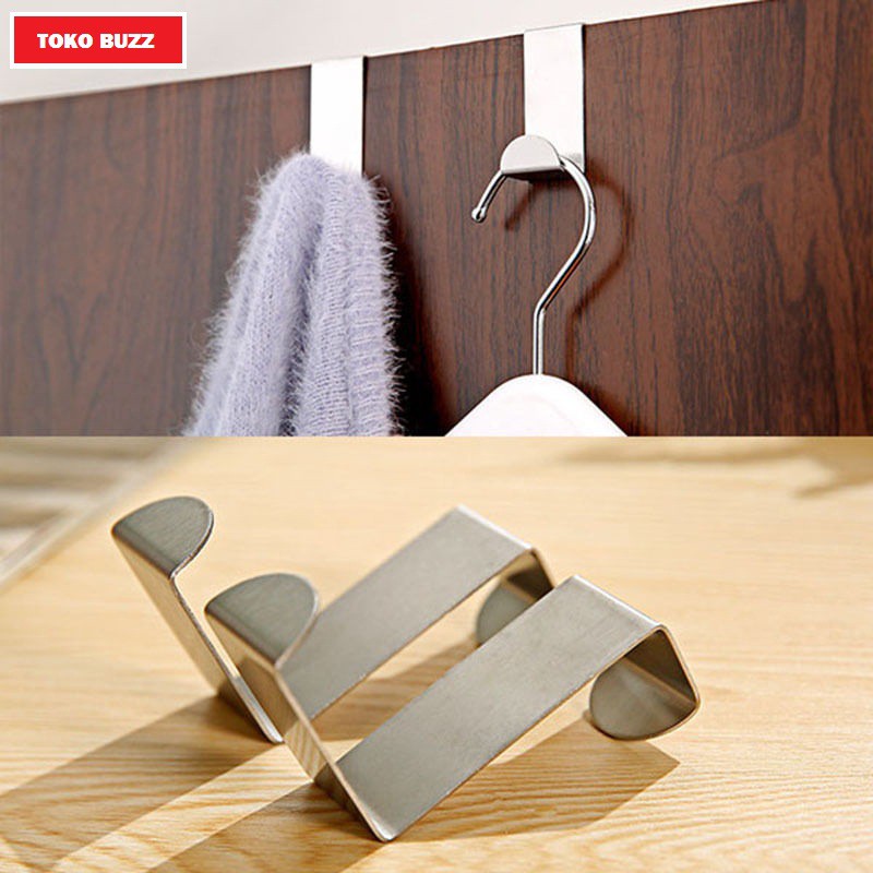 GANTUNGAN STAINLESS 2pcs/ GANTUNGAN BAJU HANDUK CELANA / Kaitan Hanger Pintu