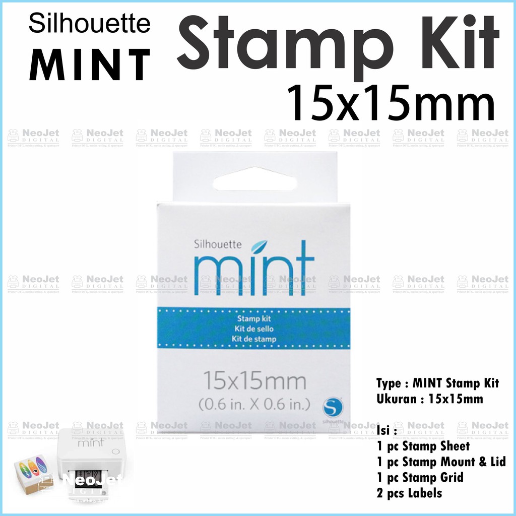 

Stamp Kit 15x15mm Silhouette Mint Mesin Stempel Digital Mini Cap Custom Art and Craft