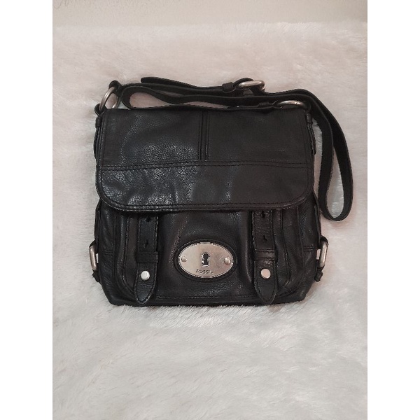 tas fossil maddox flap messenger black preloved