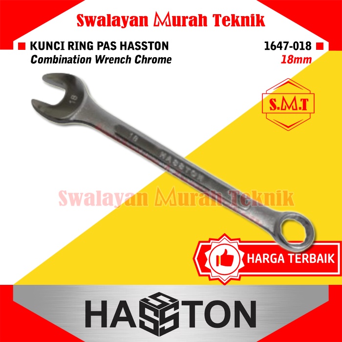 HASSTON PROHEX 1647-018 Kunci Ring Pas 18mm Combination Wrench Chrome