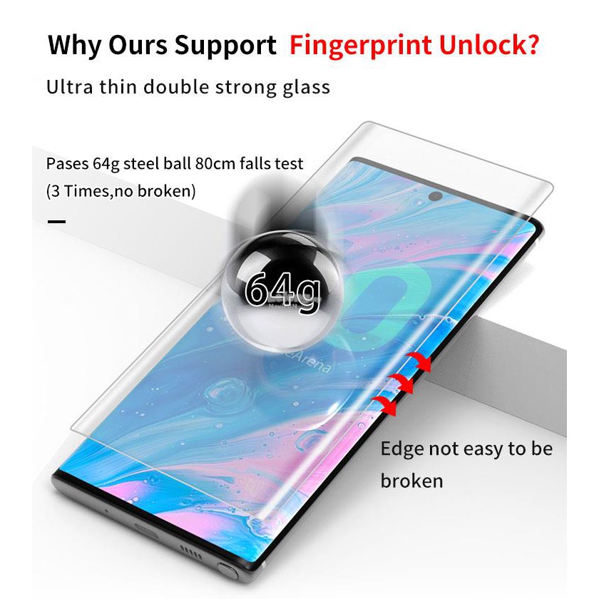 Tempered Glass UV Nano Liquid Samsung Note 20 Note 20 Ultra Note 10 + Plus Note 9 Note 8 3D Curved Glass