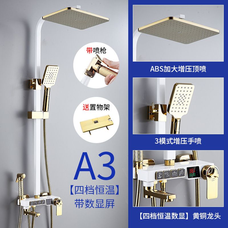 |||ayumidkcollections|||Set Shower Putih Gold 4 Tombol Digital Thermomatic Import