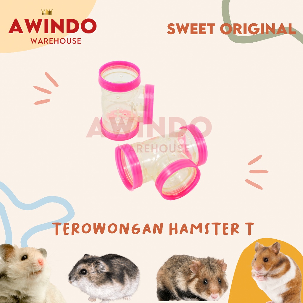 MAINAN HAMSTER TEROWONGAN TUNNEL LORONG HAMSTER BENTUK T SWEET ORI