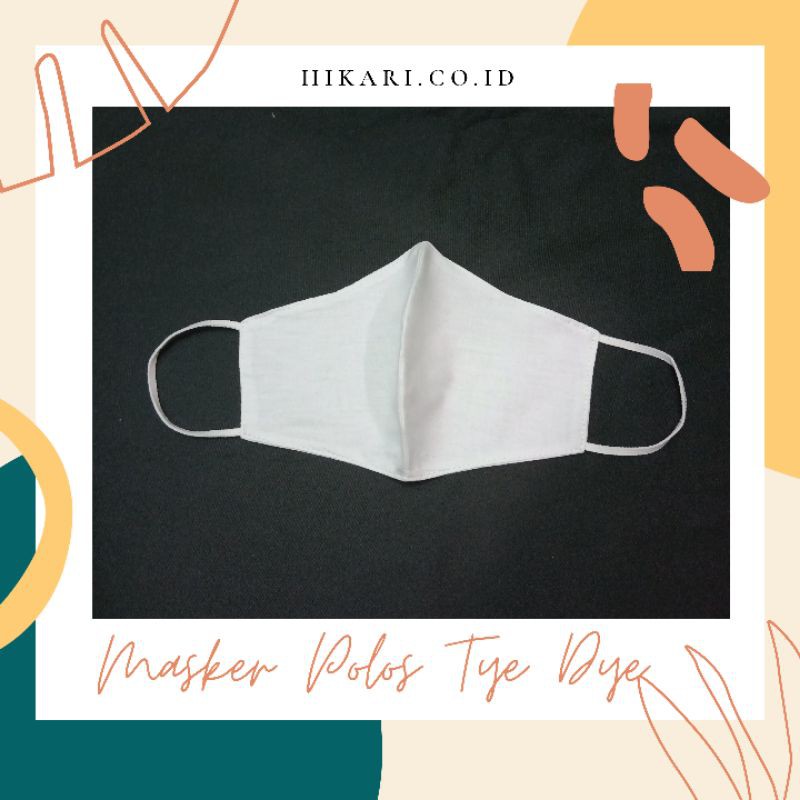 Masker putih polos untuk tie dye