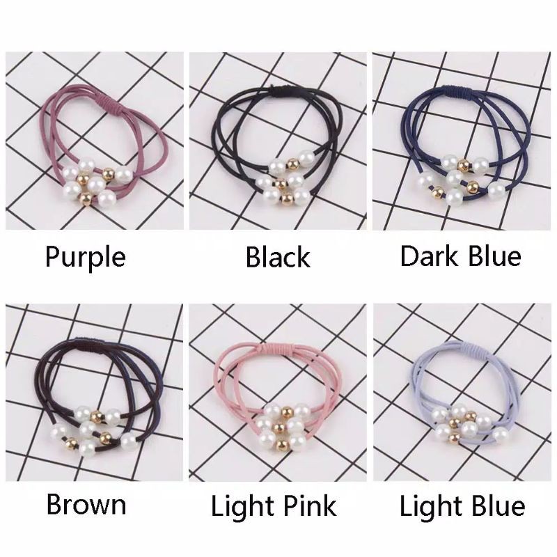 ZAYKA== Ikat Rambut Mutiara Gelang Aksesoris Rambut Fashion Wanita Impor Murah