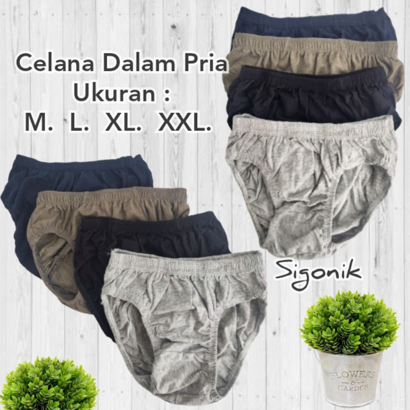 CD Celana Dalam Pria Dewasa Laki-laki M L XL XXL Cowok Ukuran big Size Jumbo Murah Nyaman Adem Man Men Katun Polos Motif Cawet Undies Sigonik