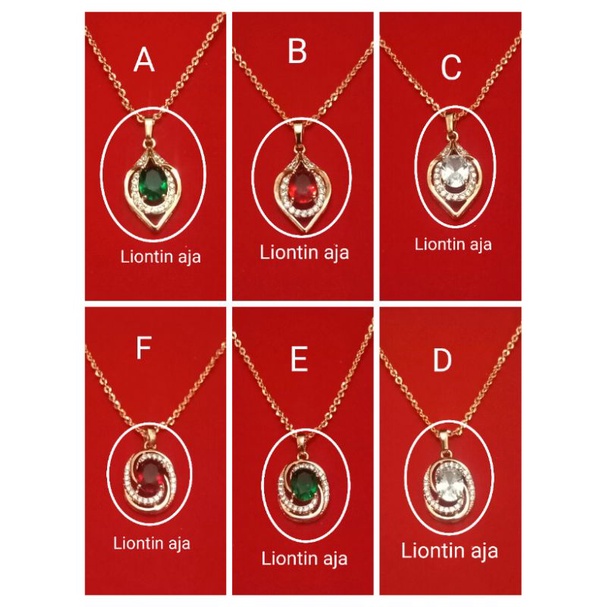 NC063. Liontin xuping Kalung wanita lapis emas dgn mata zircon