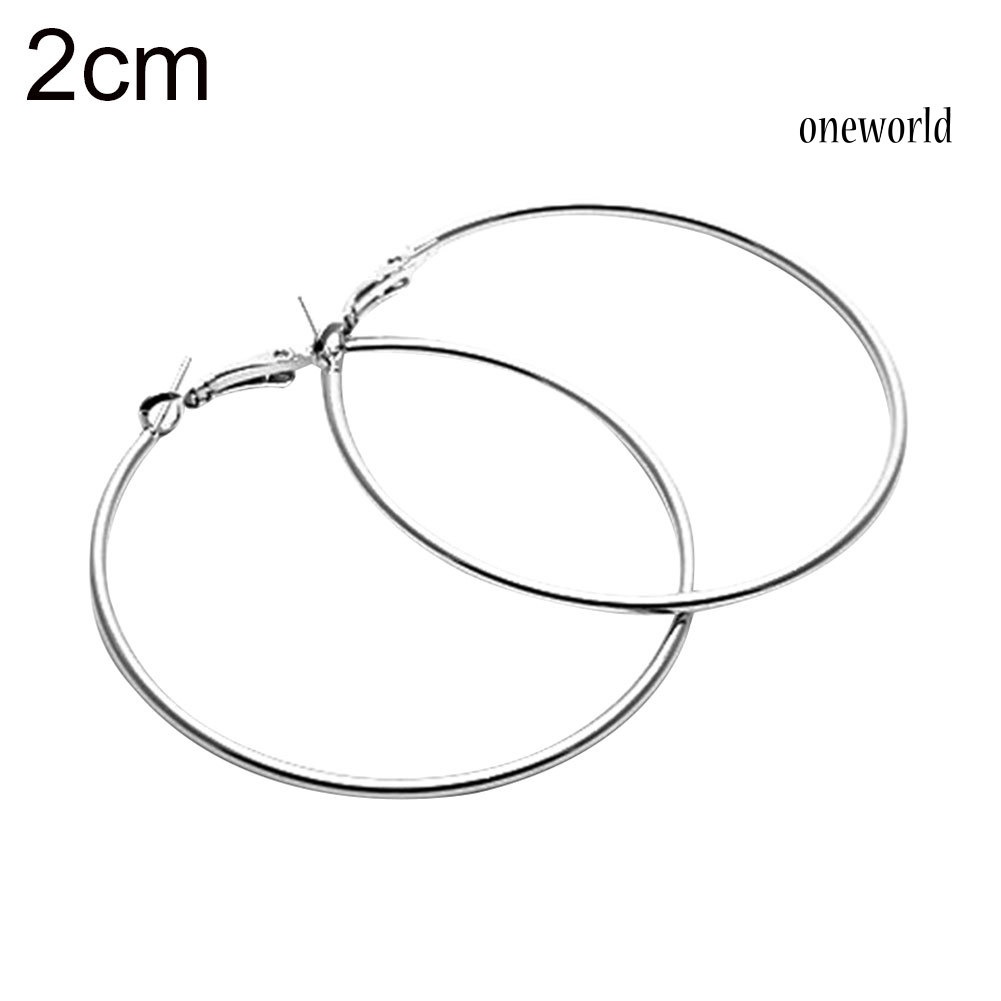 OW@ 1Pair Women Big Circle Charm Statement Hoop Earrings Evening Party Jewelry Gift