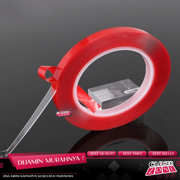 

Selotip Double Sided Tape Transparent Acrylic 3m x 6mm - Red
