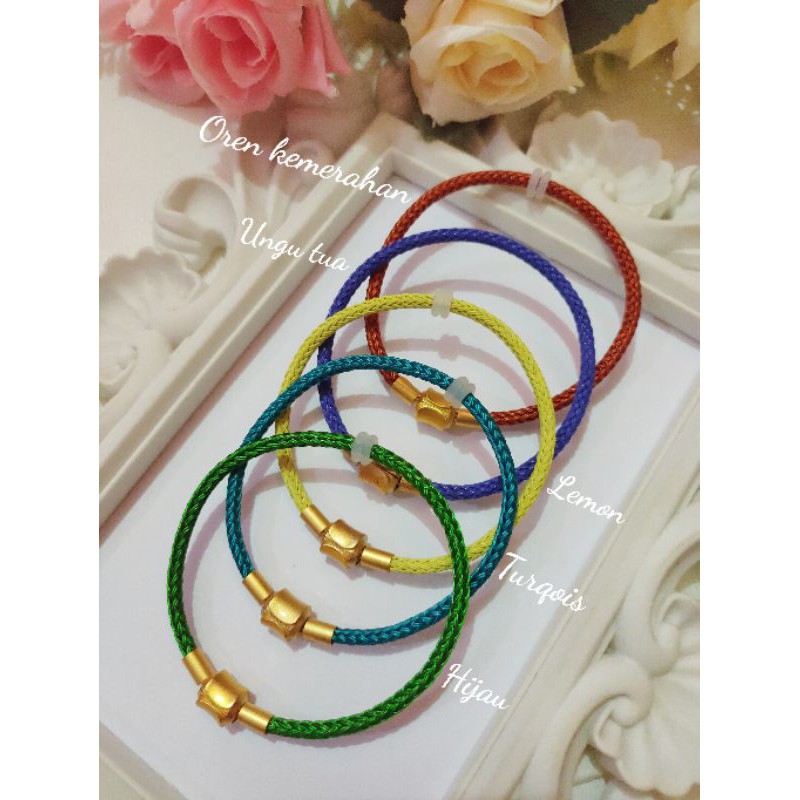 Gelang tali kawat anti air waterproof Gold