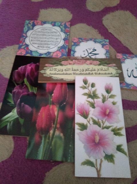 Pajangan Poster Kayu Gantungan Shabbychic Dekorasi Rumah Lafaz Salam Art