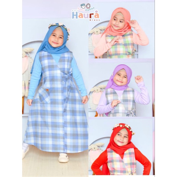 READY gamis anak Set overall + Kerudung Haura Dress from Kamil Medina