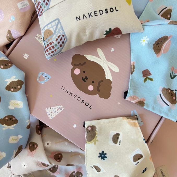 ACC TAS WANITA Nakedsol X Kellysandco Merchandise (Pouch, Grocery Bag, Bandana, Mask)