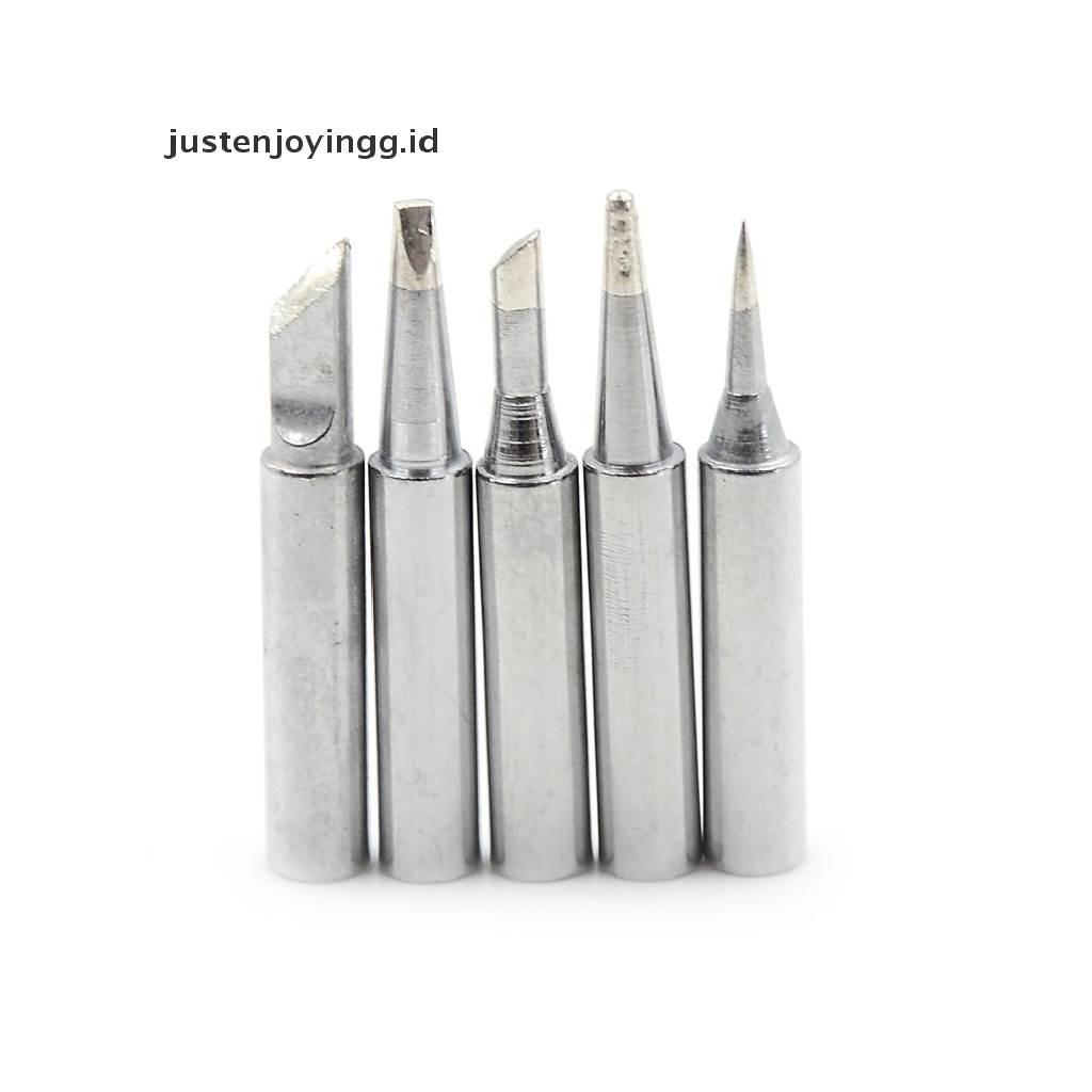 // justenjoyingg.id // 5pcs 936 Electric Brass Soldering Irons Tip Solder Station Conical Bevel Tip ~