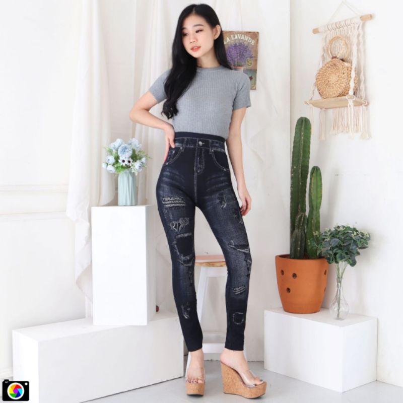 legging jeans panjang import / Legging Jeans jumbo