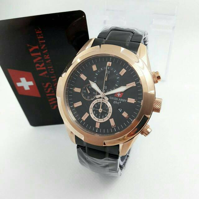 JAM TANGAN SWISS ARMY ORIGINAL SA2253 CHRONO BLACK ROSE