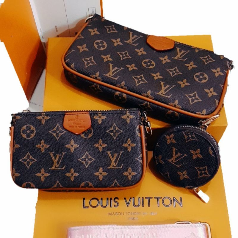 Tas Wanita Merk Louis Vuitton Kulit Free Box Original Full Set