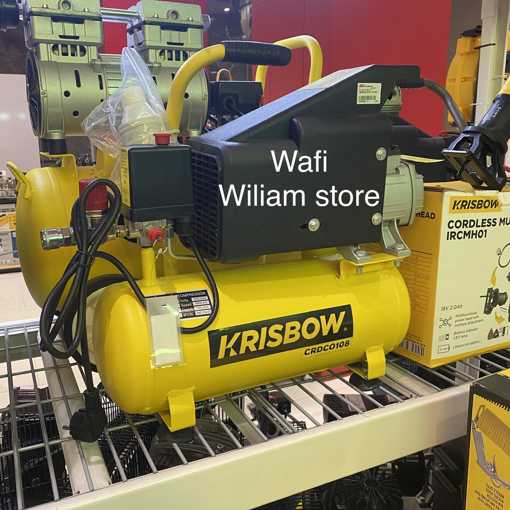 Krisbow Mesin Kompresor Pumpa Angin / Air Compressor 1HP 8bar Crdc0108