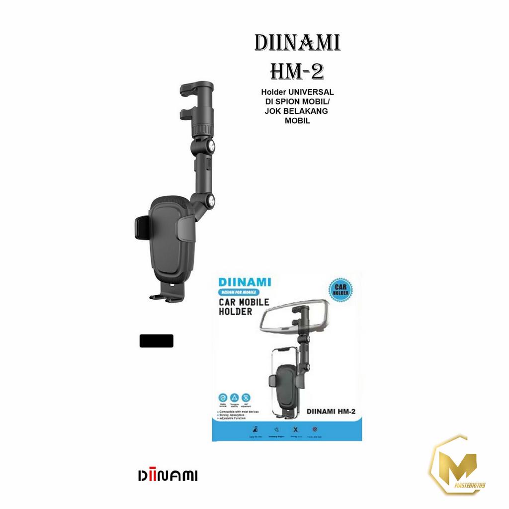 DIINAMI HM-2 CAR PHONE HOLDER REARVIEW MIRROR ADJUSTABLE UNIVERSAL HOLDER putar 360 derajat / Holder mobil di spion multifungsi MA4411