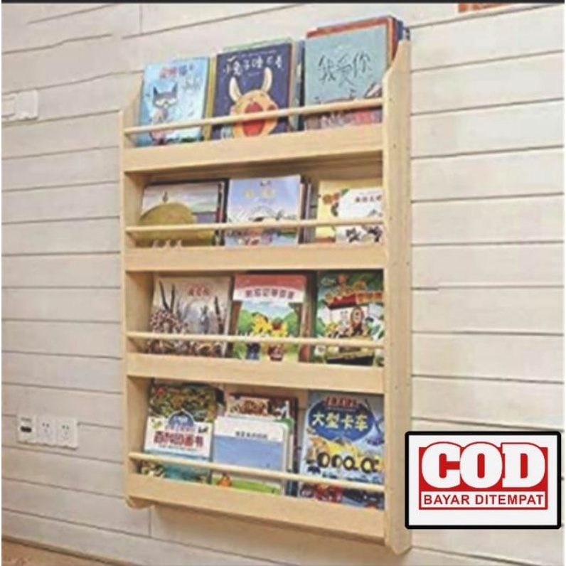 Jual rak buku / rak buku kayu / rak buku tempel dinding / rak serbaguna