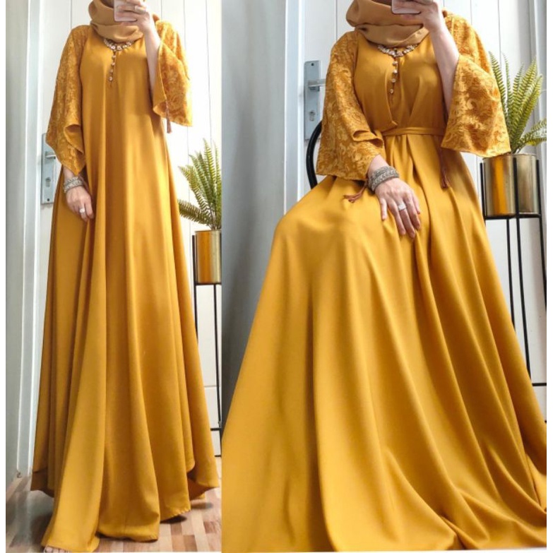 LUNA MAYA DRESS BAHAN SHAKILA LENGAN BRUKAT