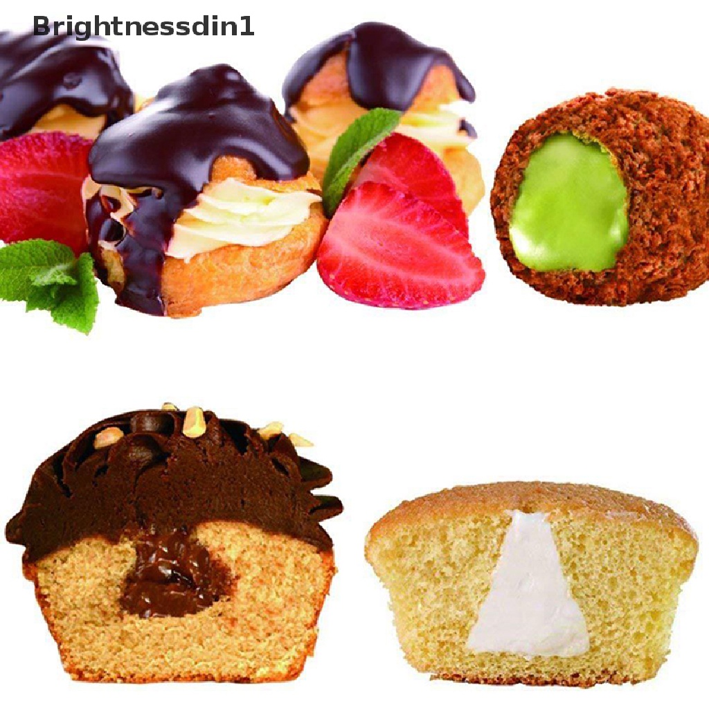 4 Pcs Eclair Puff Nozzles Tabung Pipa Krim Pastry Isi Ulang Cupcake