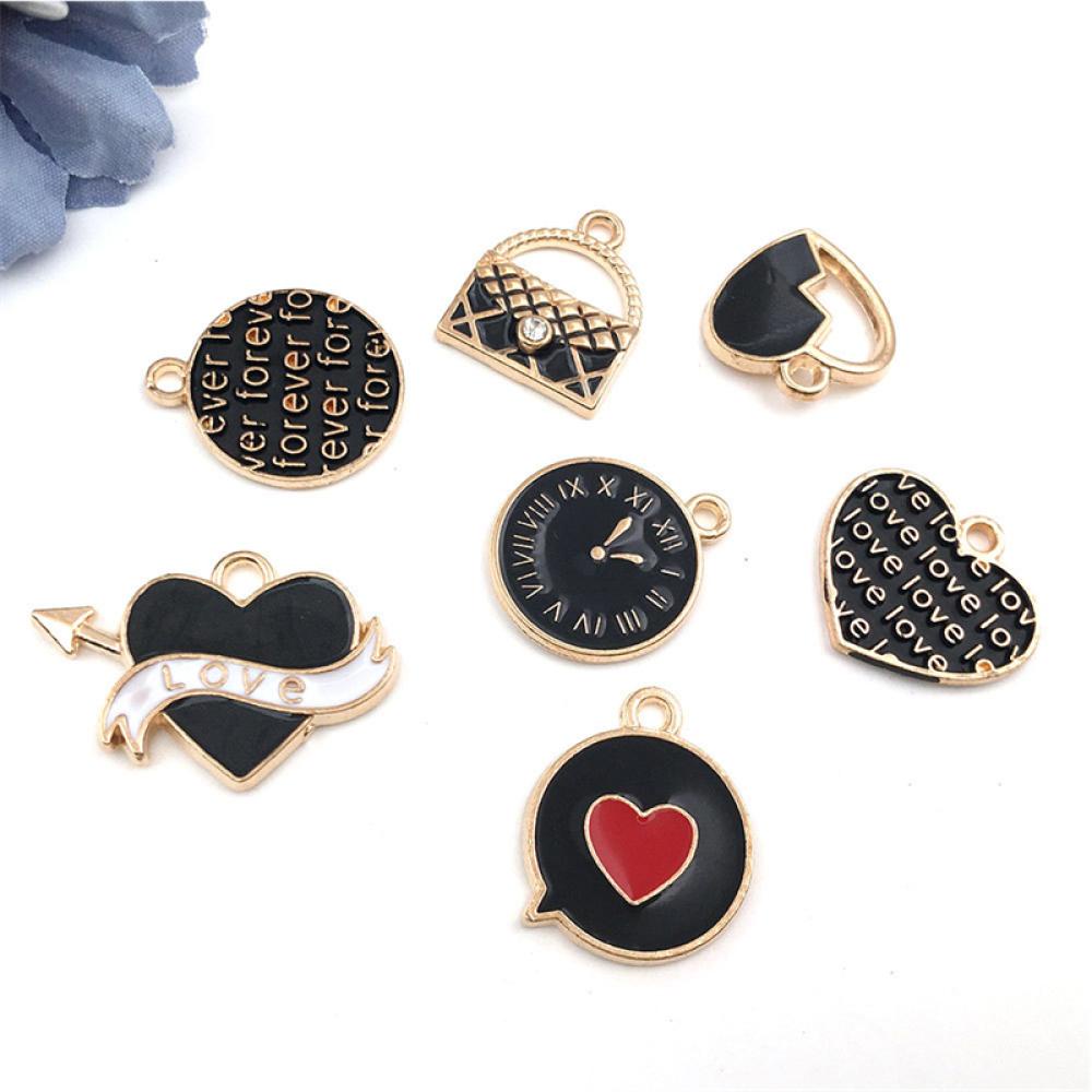 Timekey 50pcs Charms Enamel Aneka Bentuk Untuk DIY Kalunggelanganting K5U2