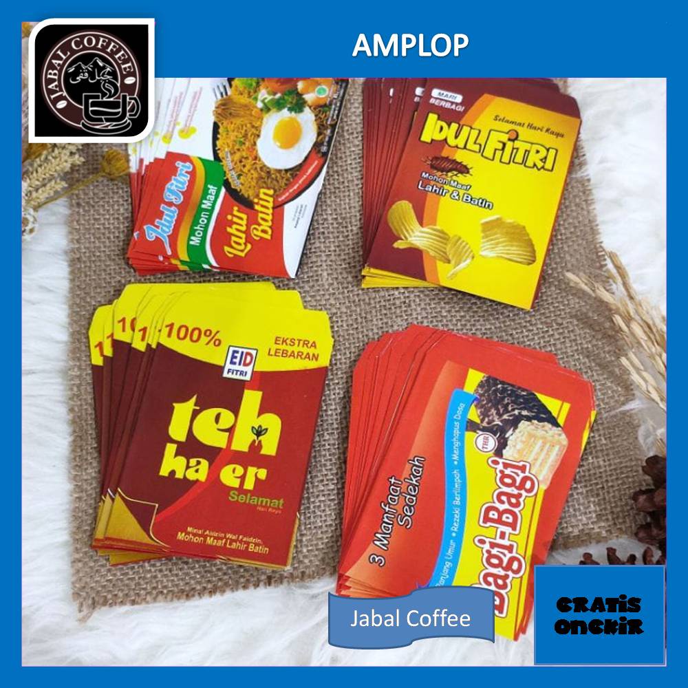 Amplop Lebaran Snack Murah / Amplop Lebaran Idul Fitri Ukuran 7 x 11,5 Cm / Amplop Lebaran Gambar Unik J7