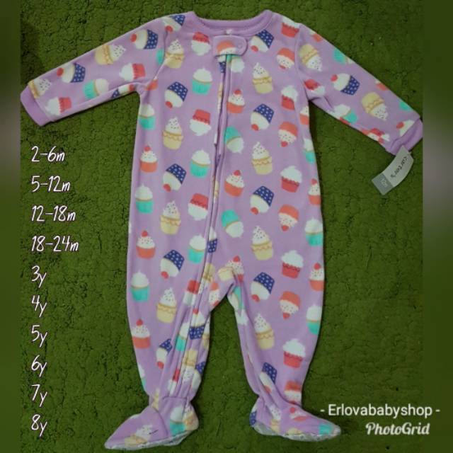 3 tahun - 8 tahun Sleepsuit carters original tutup kaki piyama bayi