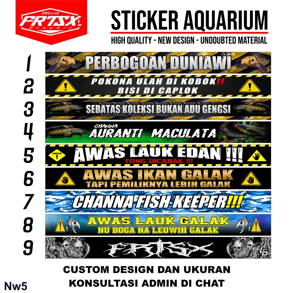 Stiker Channa | Stiker Akuarium Channa | Stiker Akuarium Predator | Stiker Predator Fish