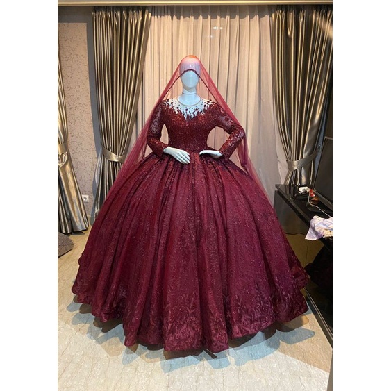 TERBARU GAUN PENGANTIN PREMIUM GAUN BELIMBING  PAYET/BALL GAUN/GAUN TERBARU/PERLENGKAPAN PESTA/BAJU NIKAH/GAUN MODERN