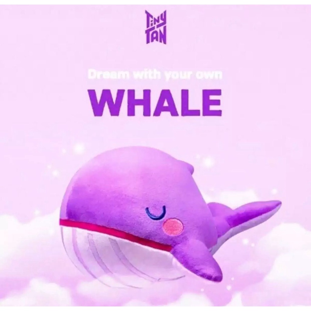 Boneka Paus ungu whale / Boneka  bts plush tinytan whale bangtan boys