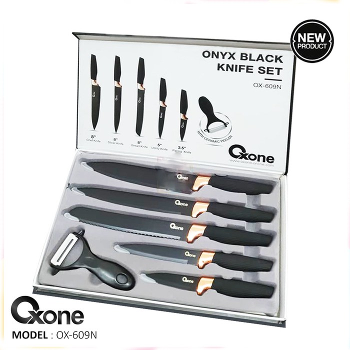 Oxone Pisau Set OX-609N Onyx Black Knife Set