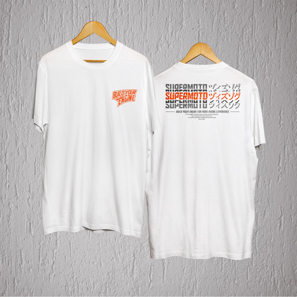KAOS SUPERMOTO BAJU SUPERMOTO TSHIRT SUPERMOTO TSHIRT BAJU KAOS DISTRO SUPERMOTO BUILD YOUR ENGINE L