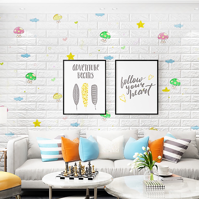 Wallpaper dinding 3d motif gambar wallfoam Dekorasi Kamar murah 70x77cm-1