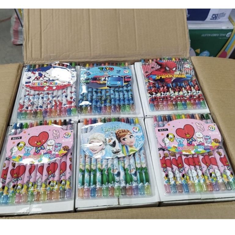 

(Z2G9) ★ 1SET CRAYON PUTAR PANJANG WARNA-CRAYON PUTAR KARAKTER //Readi@banyak
