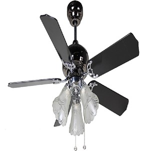 MT.EDMA 42in MIRAMAR Ceiling Fan Dekoratif (Black/Champagne) + Lampu Hias