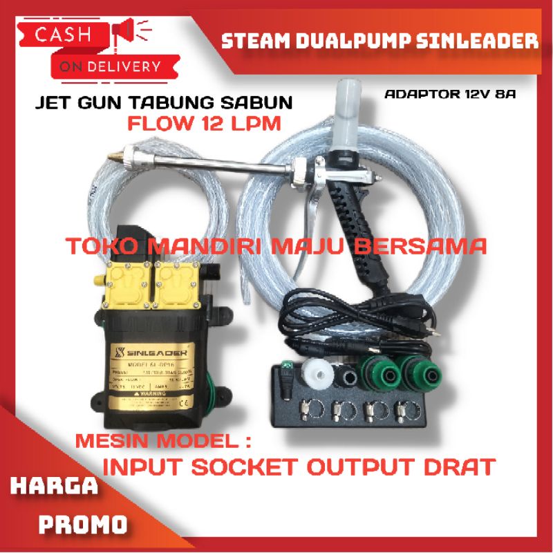 ALAT CUCI MOTOR / MOBIL / JET GUN TABUNG SABUN / DUAL PUMP SINLEADER