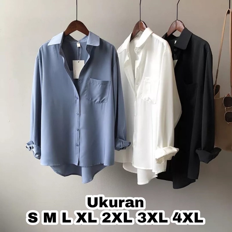 Kemeja Xoxo - Ukuran S M L XL XXL XXXL XXXXL 2XL 3XL 4XL 2L 3L 4L 5L Kemeja Kerja Big size - Kemeja Jumbo - Baju Korea - Atasan Wanita