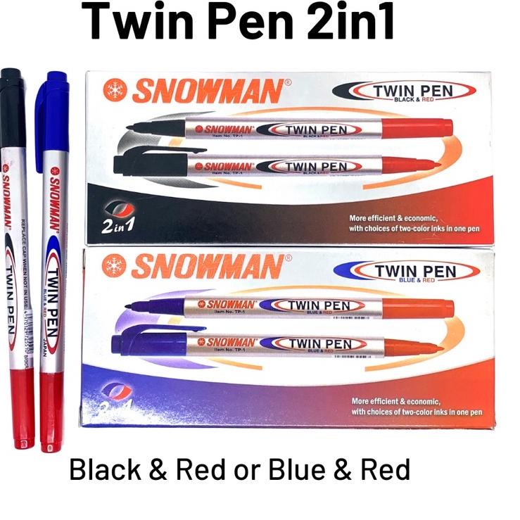 

ル TWIN PEN SNOWMAN 2 in 1 12pcs Hot