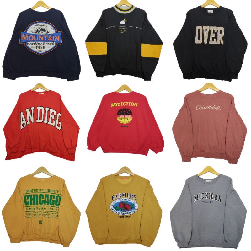 CREWNECK  OVERSIZE SWEATER HOODIE TANGAN BALON LENGAN BALON MURAH