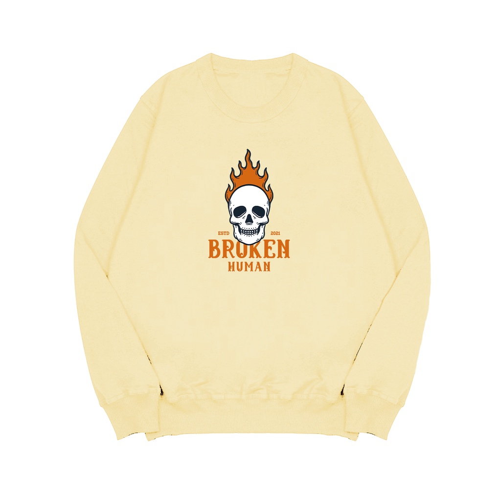 Sweater Pria Broken Human Smile Pria Fleece M - XXL