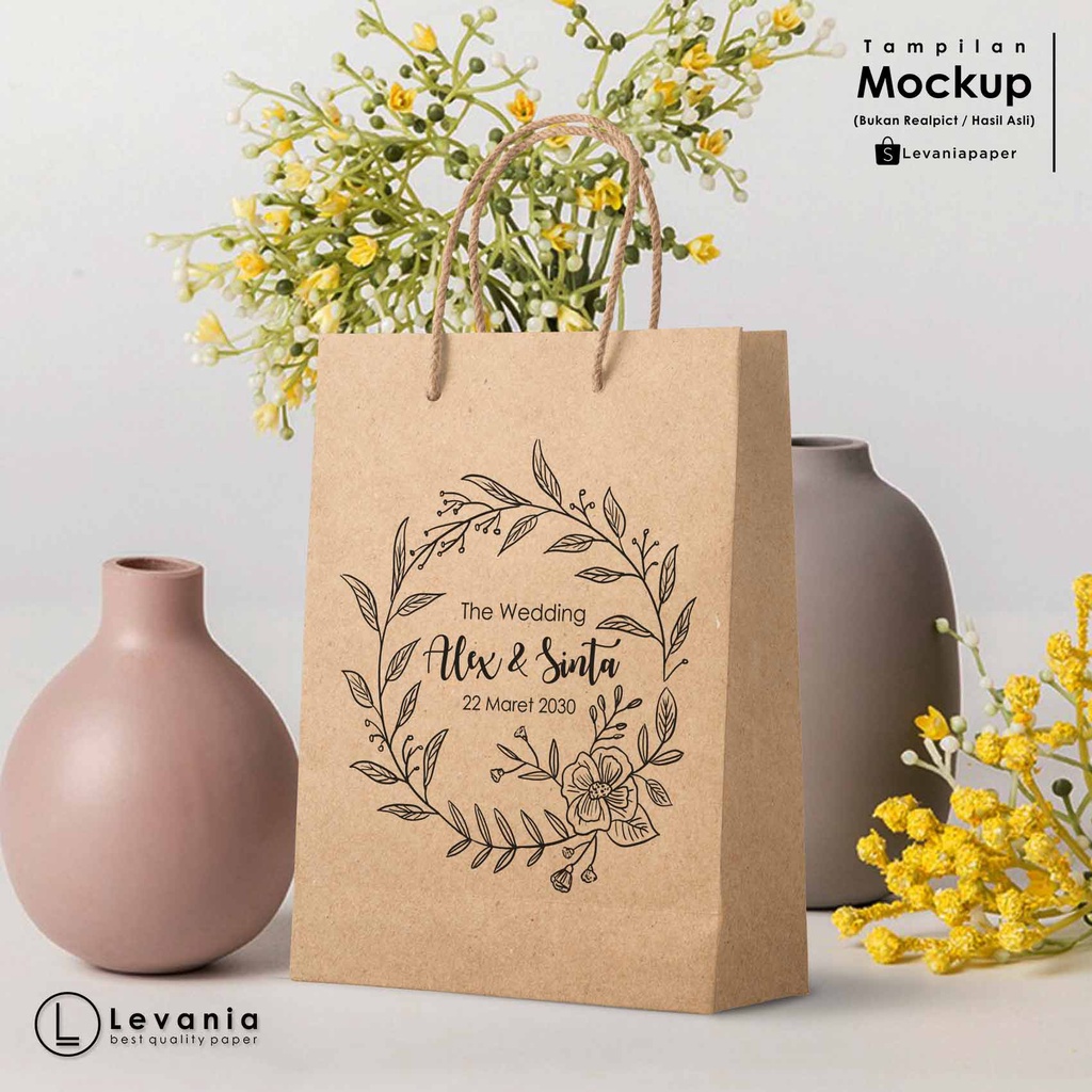 

Paperbag Custom Levania - Paper bag Pernikahan. Souvenir. Wedding.dll/ PAPER BAG / TAS COKLAT / TAS KRAFT / PAPER BAG CUSTOM / Levania Paperbag Olshop