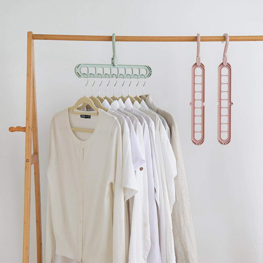 9 Holes Magic Rotatable Clothing Tie Hanger Hook Balcony Coat Hangers Plastic Wardrobe Storage Rack