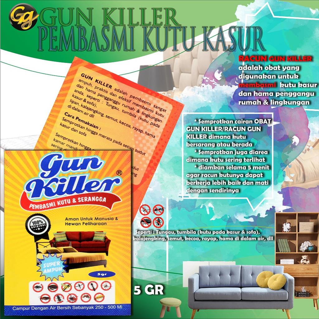 GUN KILLER PEMBASMI KUTU 5 GRAM ANTI TUNGAU KASUR INSEKTISIDA