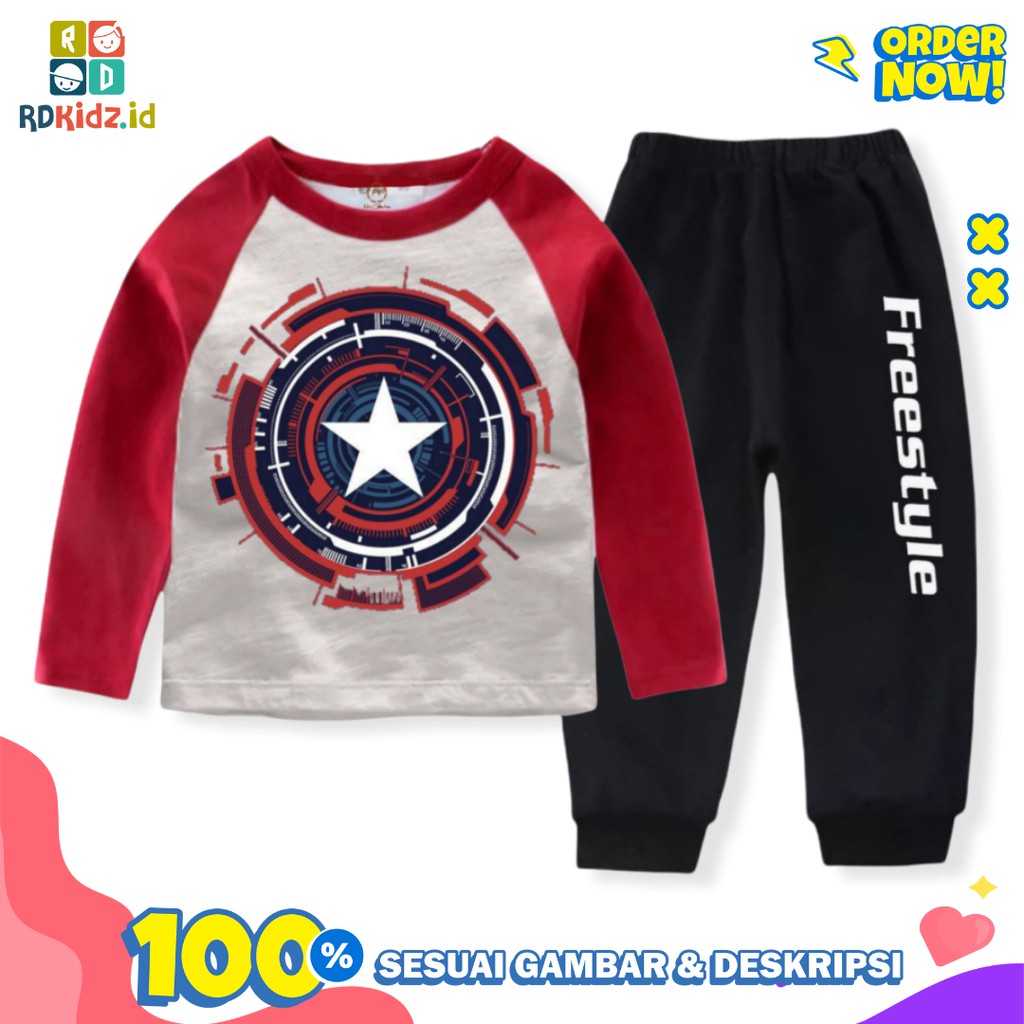 Rdkidzid Set Lengan Panjang Anak Laki / Setelan Panjang Anak Laki Laki / Set Lengan Panjang Anak Motif Star